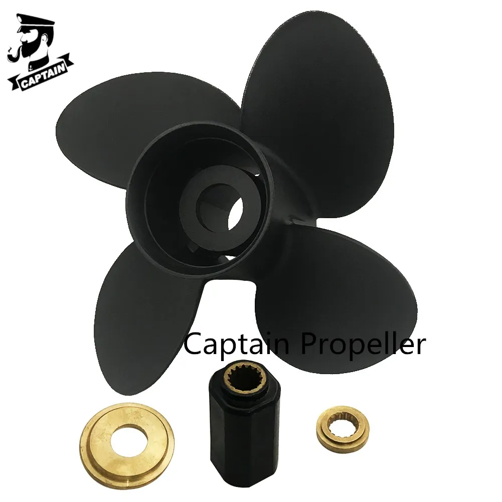 

Captain Boat Propeller 13x17 Fit Mercury Outboard Engines 75hp 90hp 100hp 115hp 125hp 140hp 15 Teeth Splines Aluminum 4 Blades