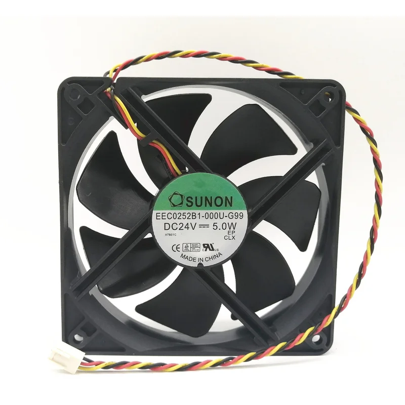S+    1pcs SUNON EEC0252B1-000U-G99 24V 5W 12025 12CM 3-PIN Inverter Cooling Fan