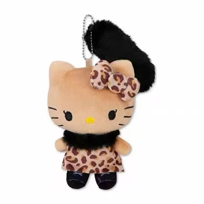 

Sanrio hottie Hello Kitty Zebra leopard print plush Doll Tail Series toy Handbag Keychain Zipper Decoration Girl birthday gift