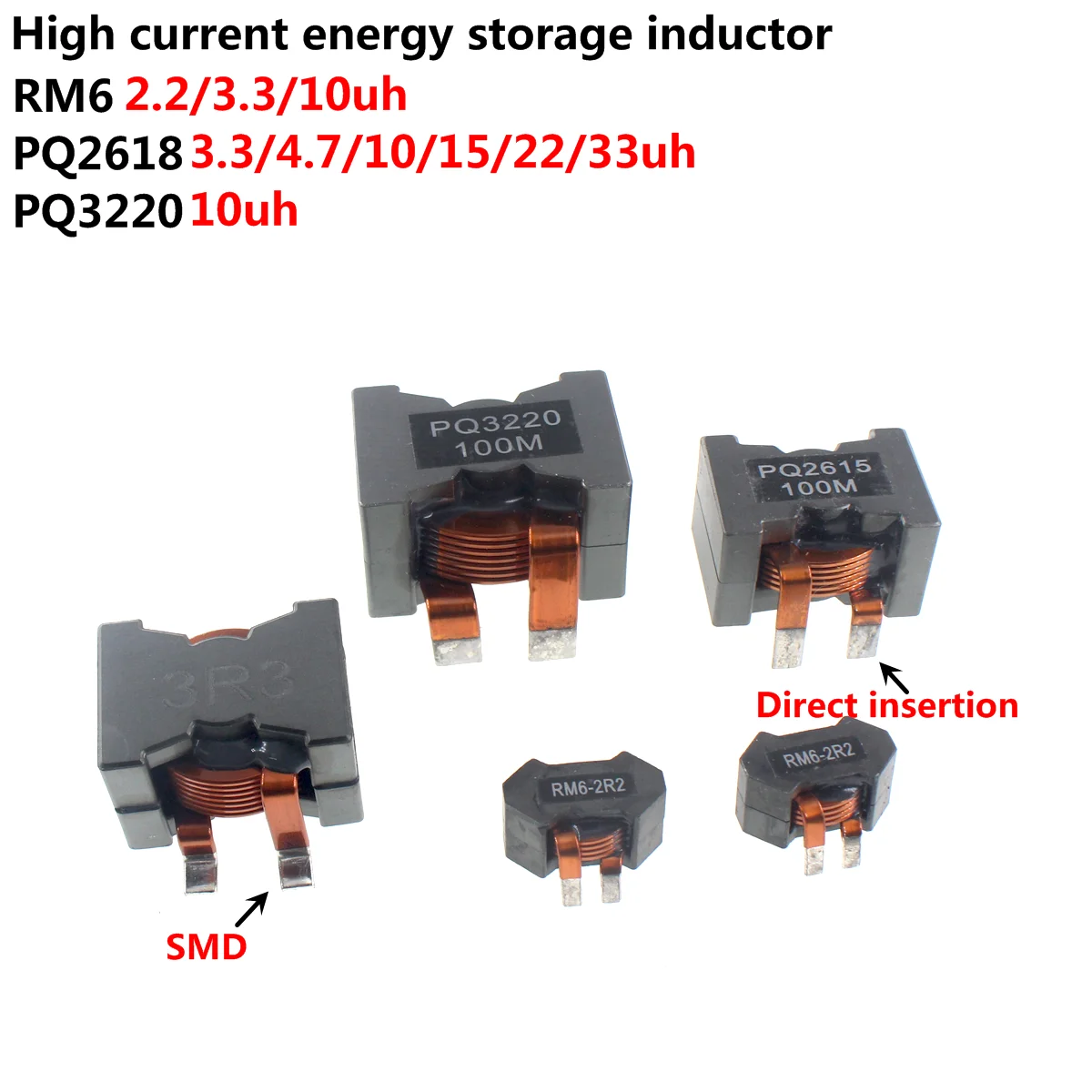 5/2 stücke Induktivität Induktivität rm6 pq3220 pq2918-3. 3uh 10uh 6.6uh 2.6uh 22uh 22uh 50 a100a neue Energie Flach leitungs filter Induktivität