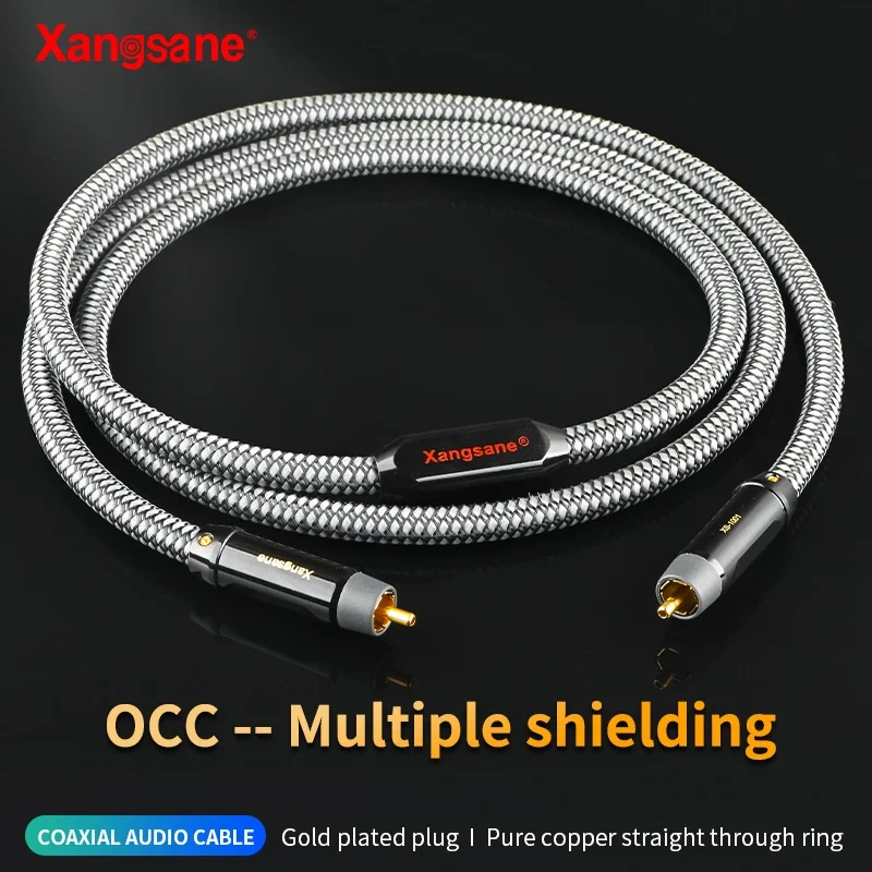 Xangsane ハイファイ銀メッキ銅デジタル同軸オーディオケーブル SPDIF テレビアンプサウンド 75 Ω ステレオ高忠実度同軸ケーブル
