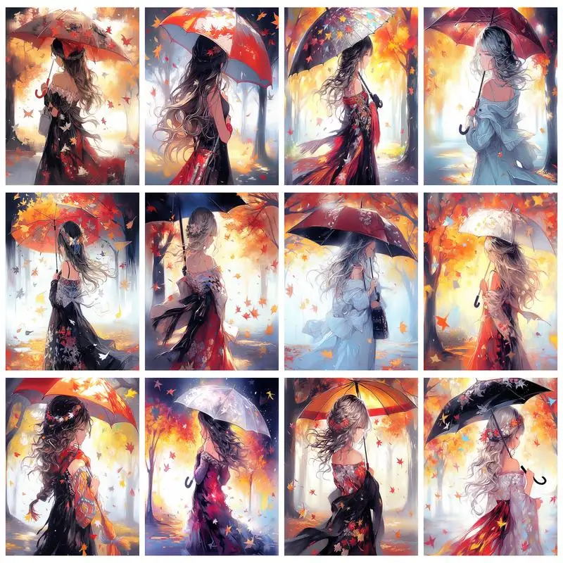 

RUOPOTY Diy Frame Acrylic Painting By Numbers Cartoon Girl Acrylic Paint On Canvas Draw Coloring By Numbers For Diy Gift