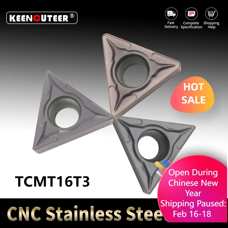 

TCMT16T304 TCMT16T308 карбидная вставка для STUCR/L внешний токарный инструмент TCMT лезвие резак из нержавеющей стали токарный станок с ЧПУ