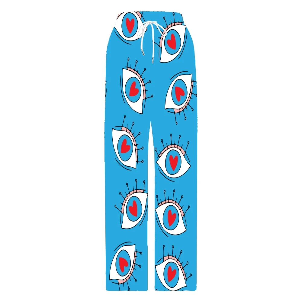 Unisex Cool Eyes Pattern pijama calças, calças de lounge masculino, fundo de sono feminino com bolsos, cordão, super macio