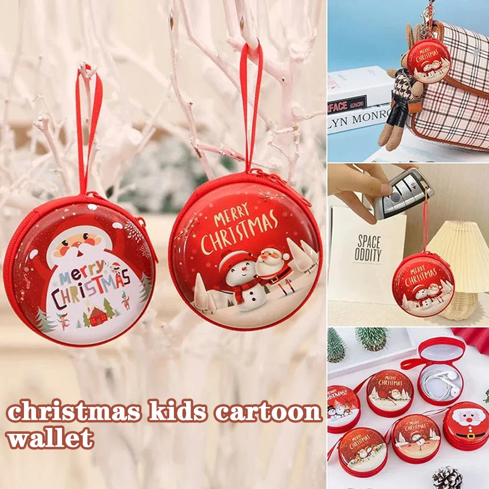 Mini Money Key Bag for Kids, Cartoon Pattern, Senhoras, Natal