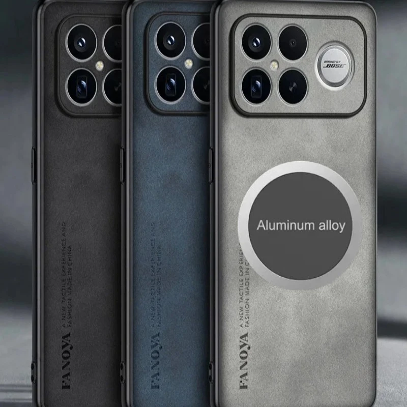 

Ретро деловой гладкий сенсорный чехол из овчины из искусственной кожи для Xiaomi Poco F8 Ultra F7 X7 Pro, магнитный автомобильный чехол с защитой от падения