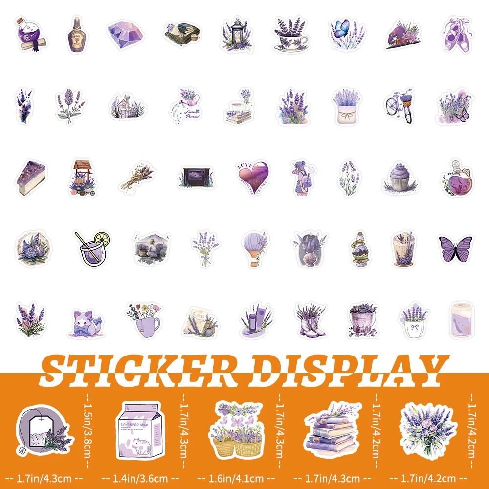 10/30/50/100pcs Kawaii Purple Lavender Cartoon Creative Girl Stickers Laptop Suitcase Phone Fridge Stationery Sticker Kids Toys