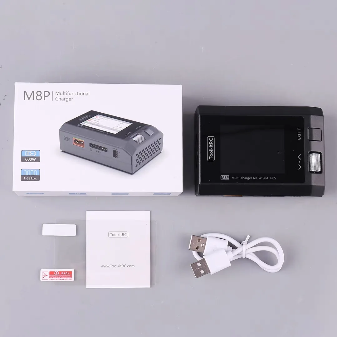 ToolkitRC M8P Charger for FPV Drone Parts 600W 20A High Power LiPo LiHV Life 1-8S Watt Meter Multifunctional Balanced Charger