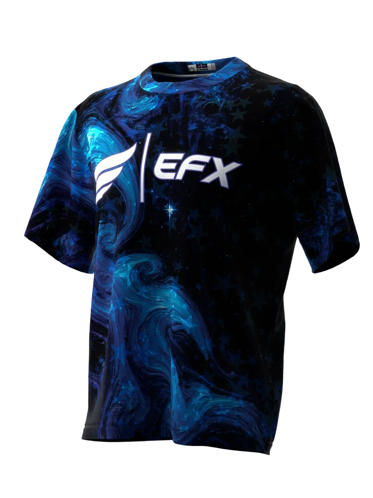 Starry Galaxy Print Short Sleeve Bowling Jersey, Quick Dry Breathable Top for Bowling Hobbyist Meetups and Social Events