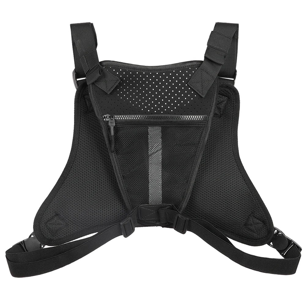 Sports Chest Bag Unisex Front Chest Pack Running Vest Large Capacity Reflective Tactical Vest Bags Outdoor Running Accessories