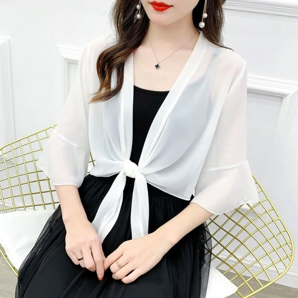 Cloak Chiffon Chiffon Shawl Multicolor Short Tulle Shawl Women Tops Women