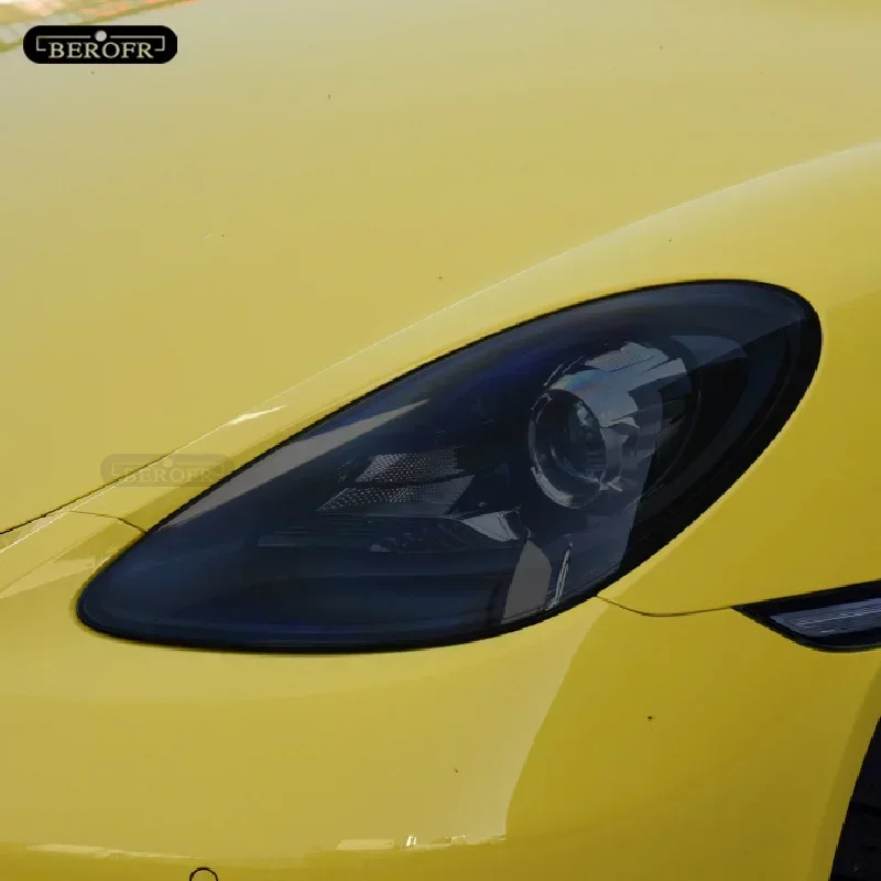 For Porsche 718 Boxster Cayman 2016-On Car Headlight Taillight Protection Tint Film Smoke Black TPU Light Sticker Accessories