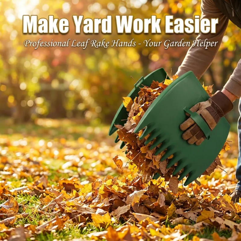 

2pcs set Heavy-Duty Leaf Grabbers | Large Lawn Yard Garden Cleanup Tool With Grip Hole, Durable Plastic Construction, All-Season