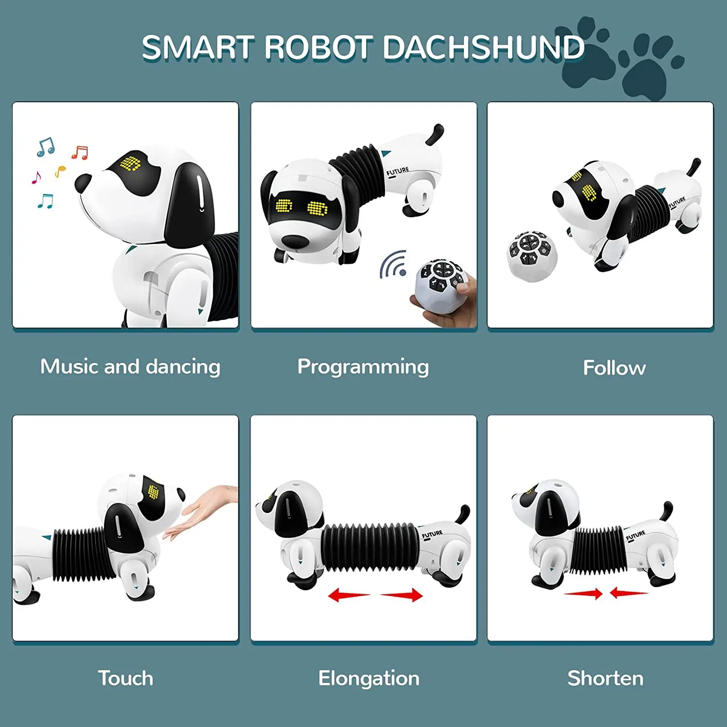 Pilot zdalnego sterowania Robot szczeniaczek RC interaktywny inteligentny Robot elektroniczny dla dzieci śpiewający programowalne elektroniczne zwierzęta domowe z dźwiękiem