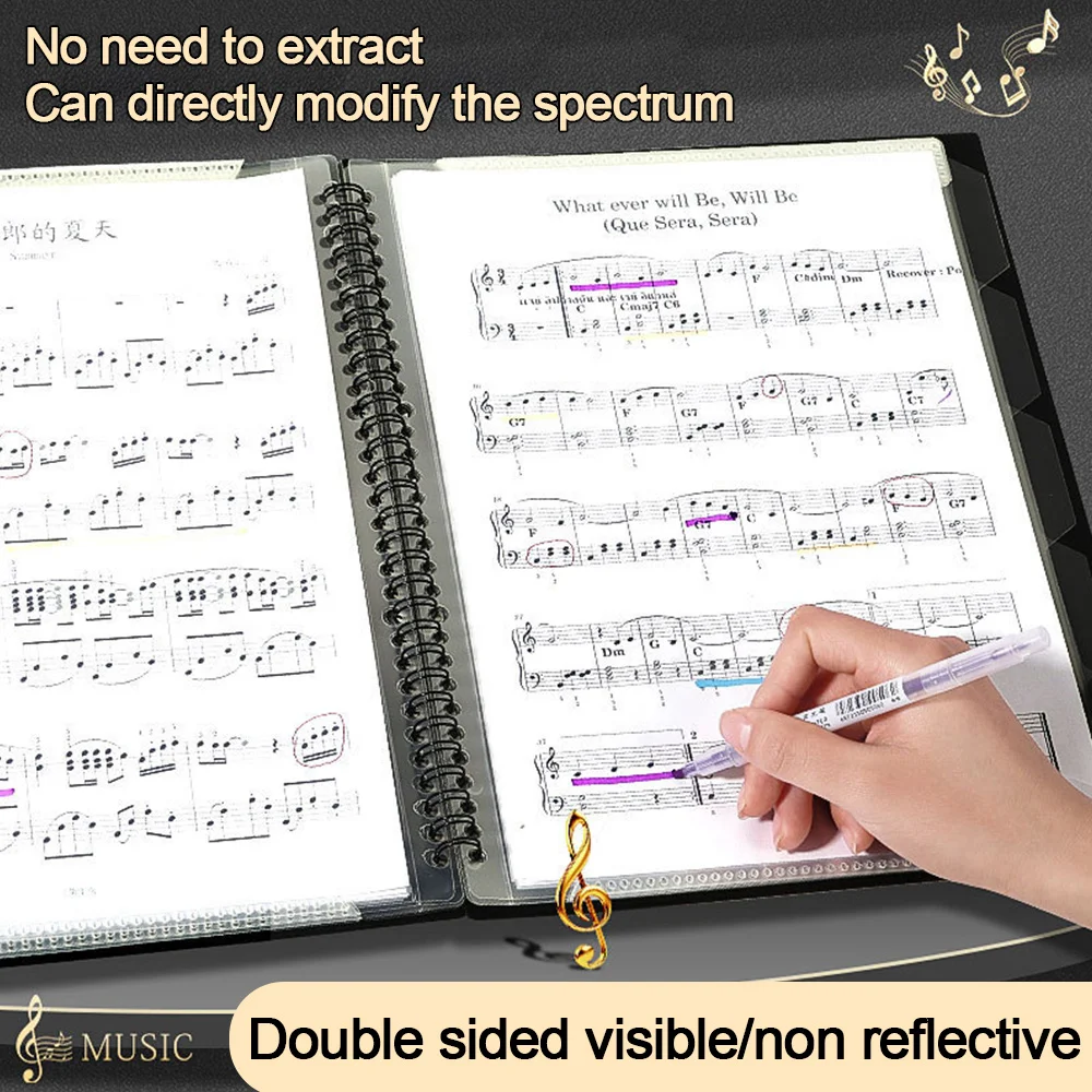 Waterproof Sheet Music Folder Can Be Modified Non-reflective Sheet Music Holder Multi-function Piano Replay Folder Musician
