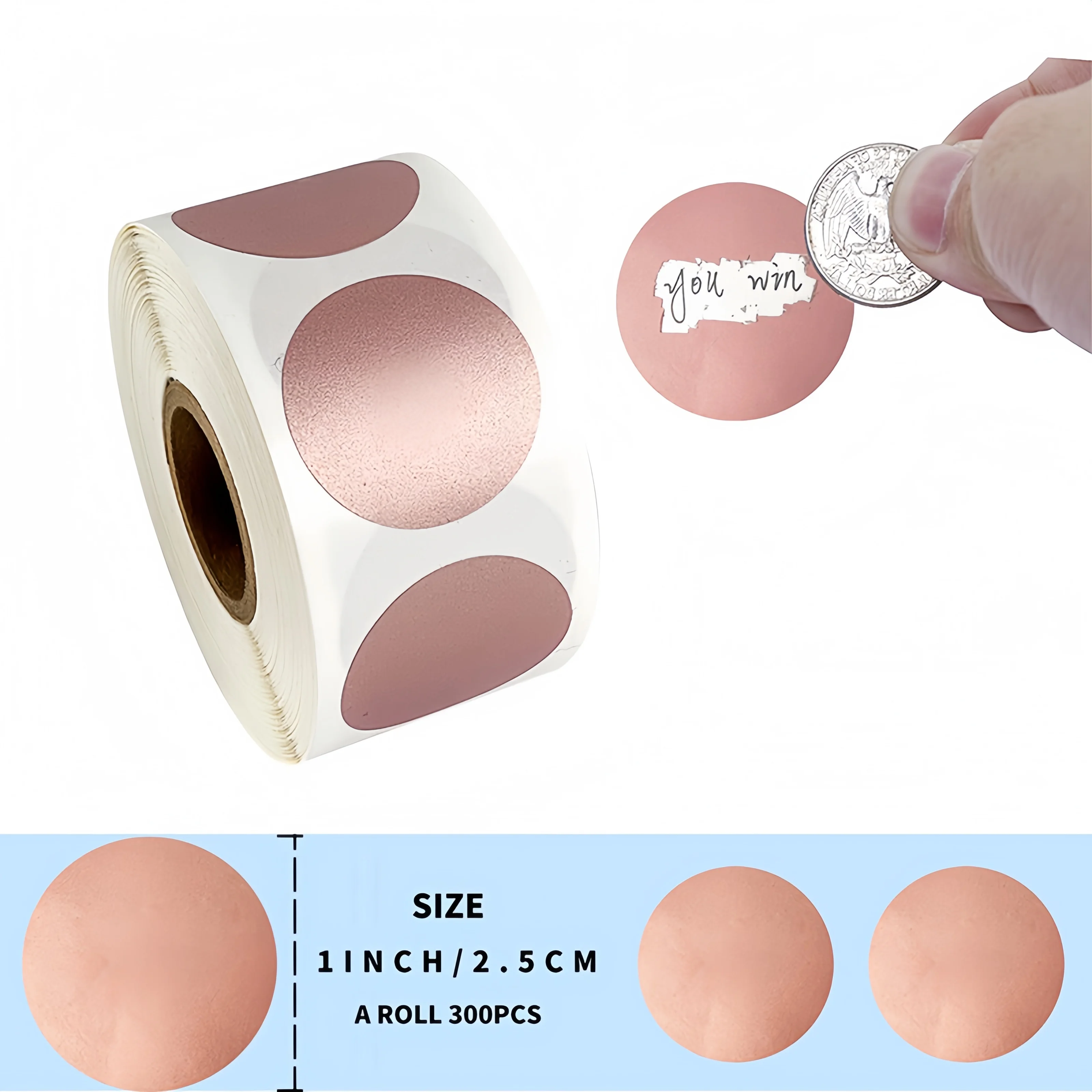300Pcs/Roll Waterproof Coating Scratch Sticker Perfect for Promotion Lottery Game Hidden Information Stationery Gift