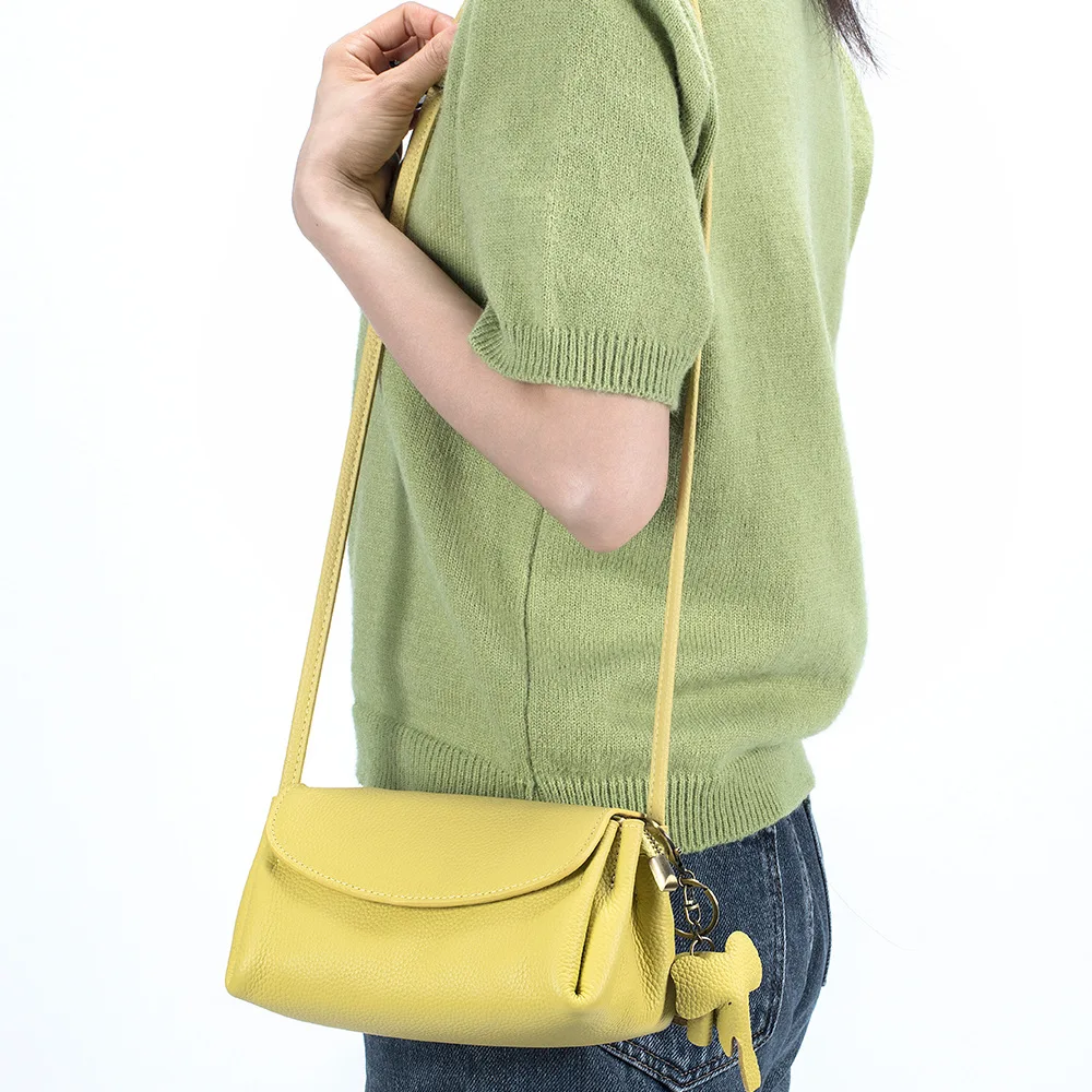 Jedna torba worek na ramię luksusowa ze skóry bydlęcej torba Crossbody z prawdziwej skóry dla kobiet designerska torebka pod pachami etui na telefon