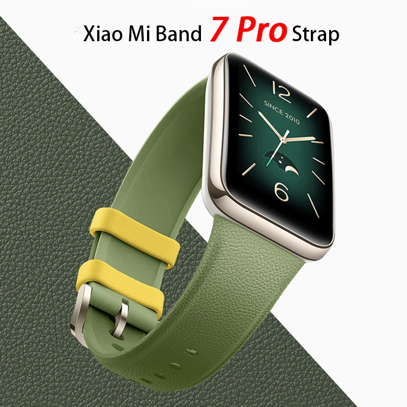 Silicone Strap For Xiaomi Mi Band 7 Pro Leather Texture Replacement Wrist For Mi Band 7Pro sport Lychee Wristband Accessories