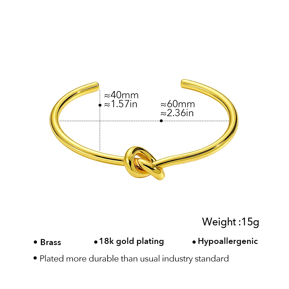 ENFASHION Wholesale Knot Cuff Bracelets Gold Color Manchette Bangle Bracelet For Women Armband Fashion Jewelry Pulseiras B4286