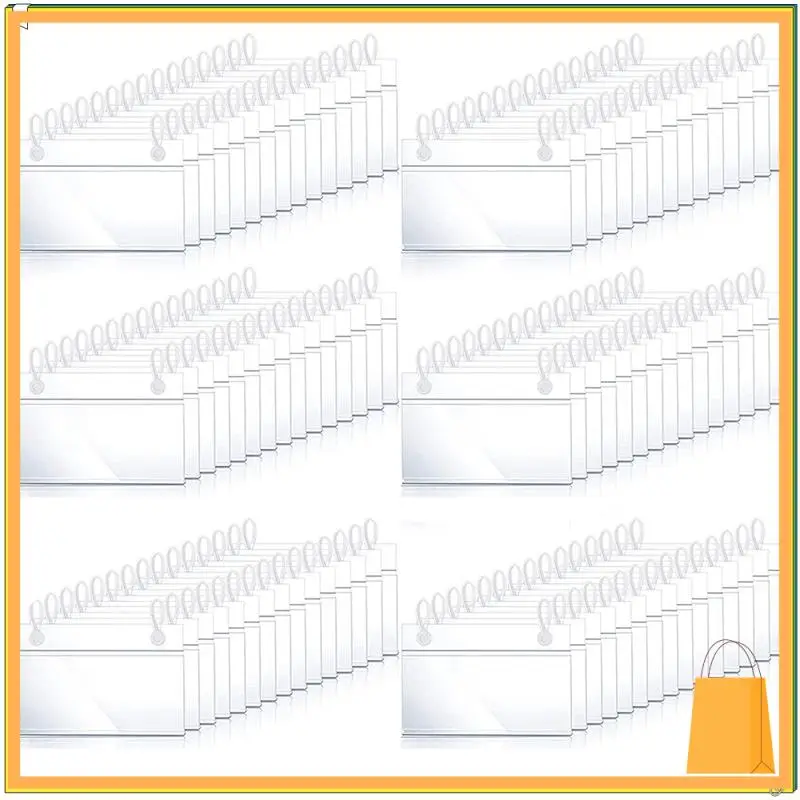 L53A-160 個プラスチックバスケットラベルホルダー値札チケットハンガークリップボタンデザインロック閉鎖市場食料品