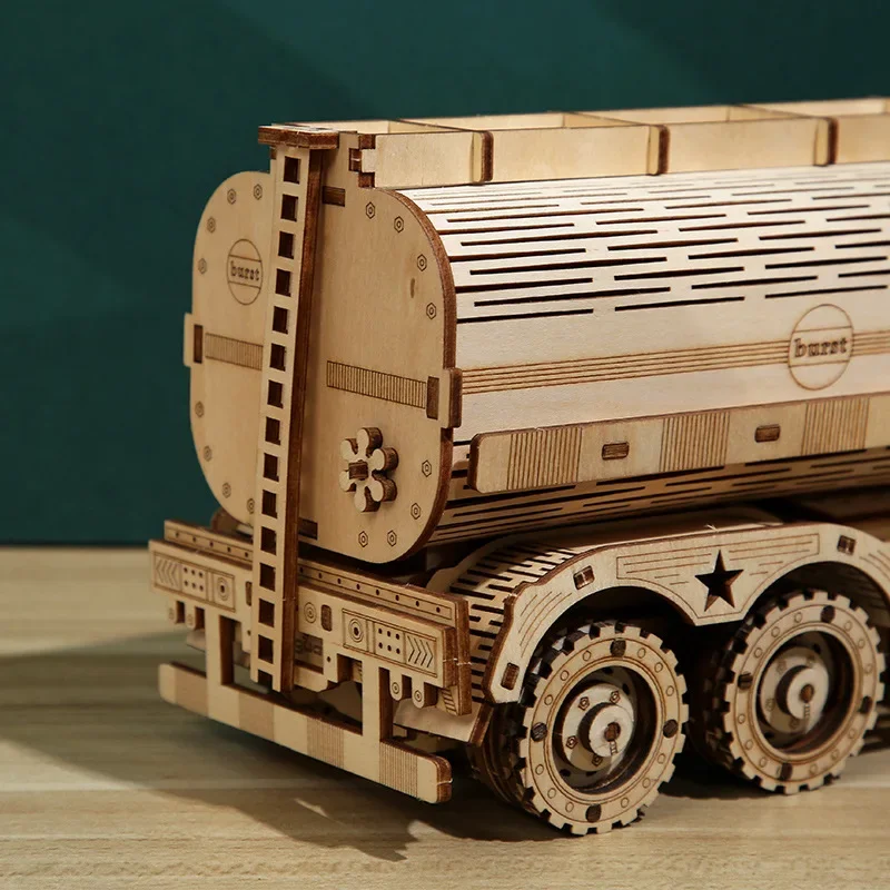 DIY 3D Houten Puzzels Brandstof Truck Model Jigsaw modelbouwpakketten hout Montage Speelgoed voor Kinderen Volwassenen Educatief Speelgoed