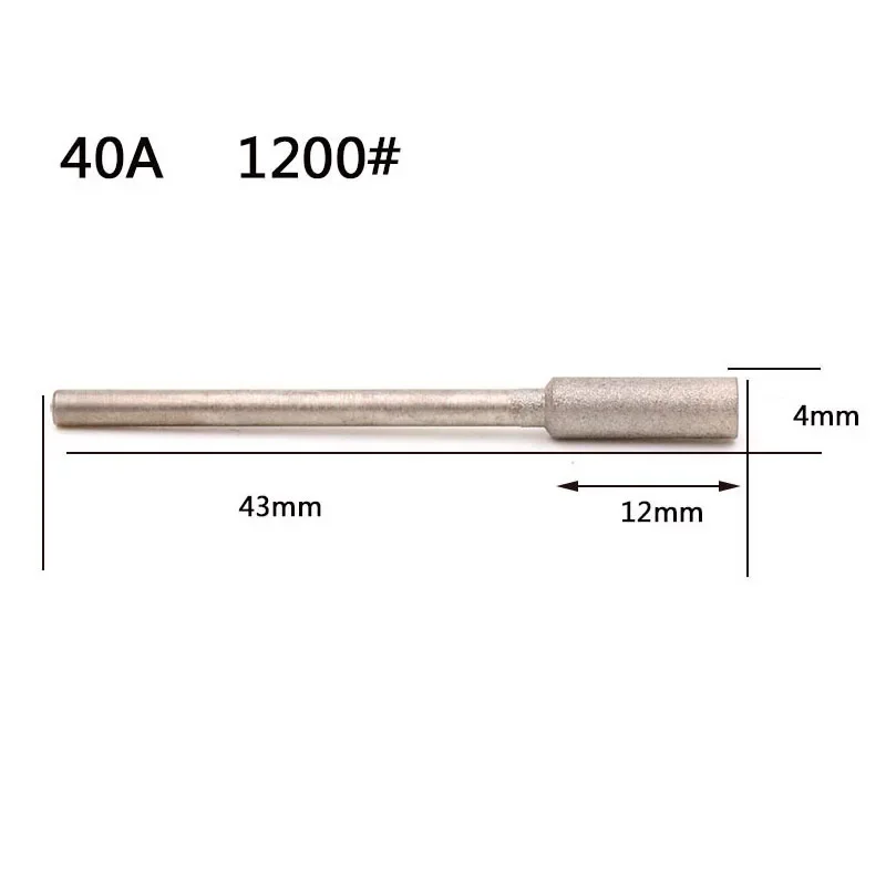 5PCS 600# 1200# Grit Cylinder Diamond Grinding Head A/B Needle Round Polishing Grinder Needles Rotate Engraving Tools