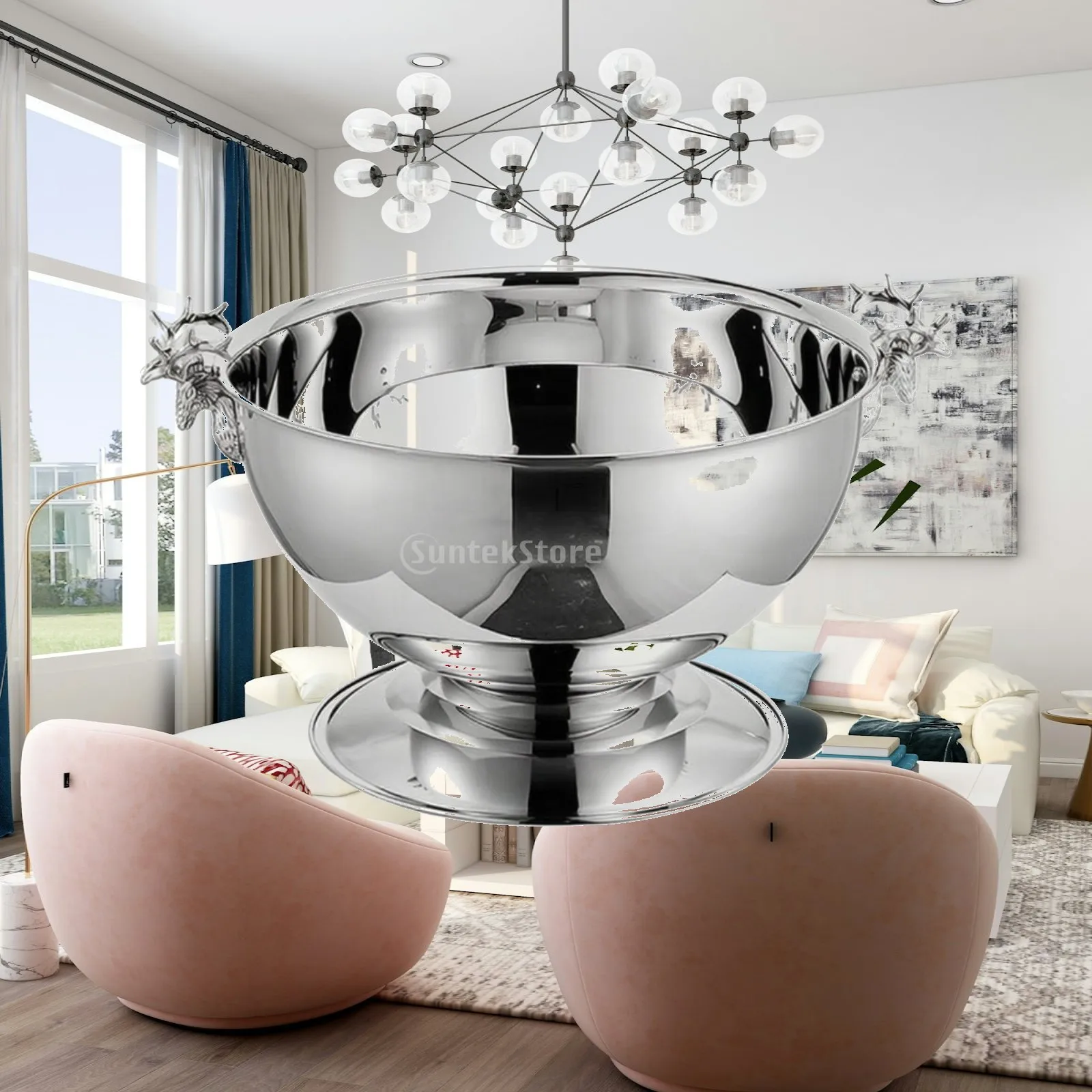 Stainless Steel Champagne Ice Bucket with Stand Classic Wine Cooler Bucket for Entertaining Hosting Bars