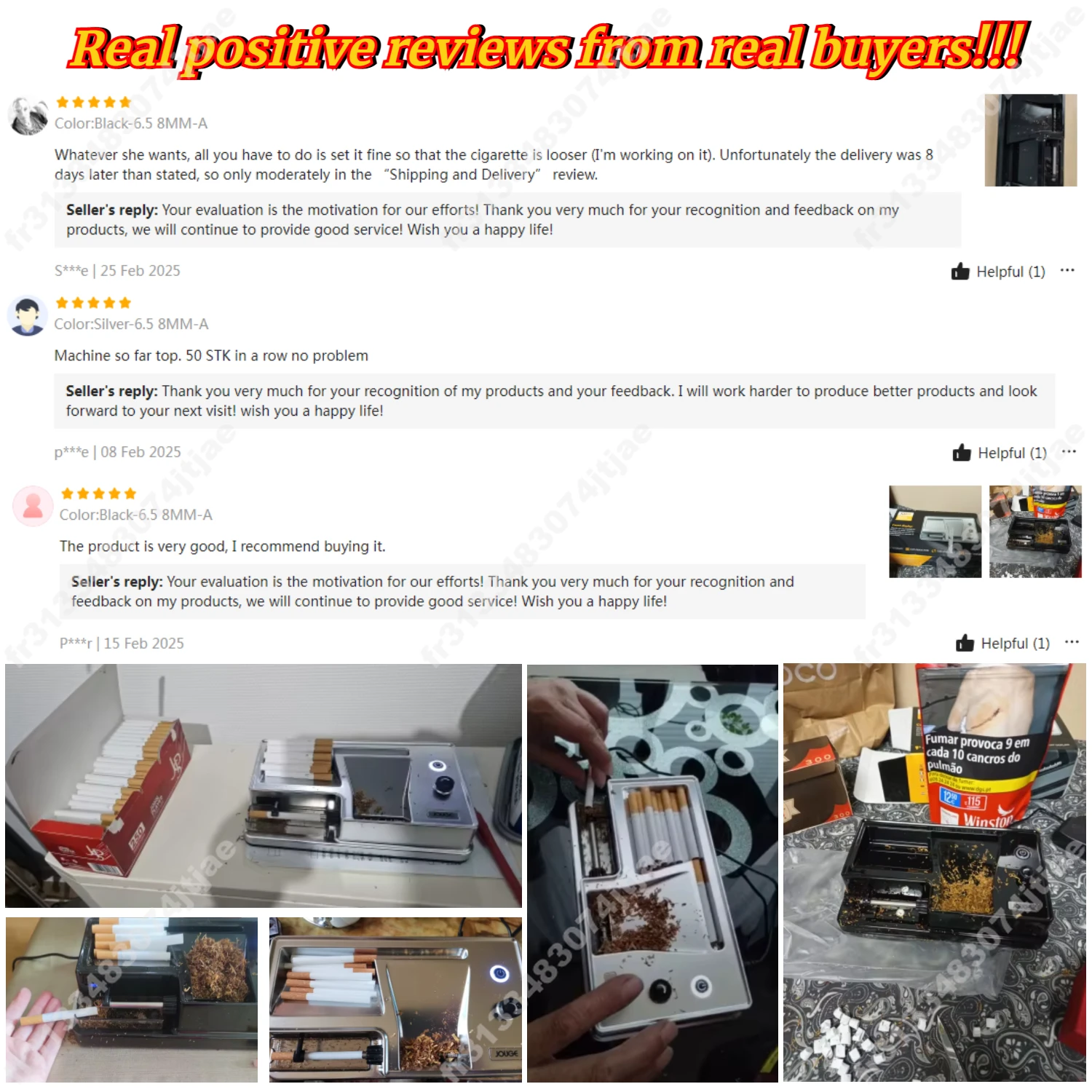 6.5/8 مللي متر الأشعة تحت الحمراء الكهربائية التلقائي آلة لف السجائر حاقن التبغ طحن الأسطوانة ماكينة حشو اكسسوارات التدخين