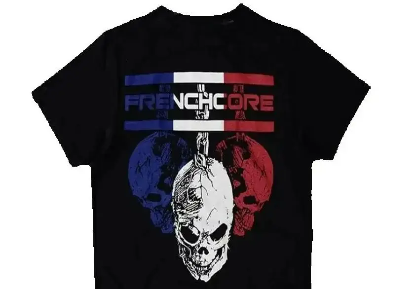 

Fashion French Flag Color Skull Hip-hop Rock Mens T-Shirt. Summer Cotton O-Neck Short Sleeve Unisex T Shirt New S-3XL