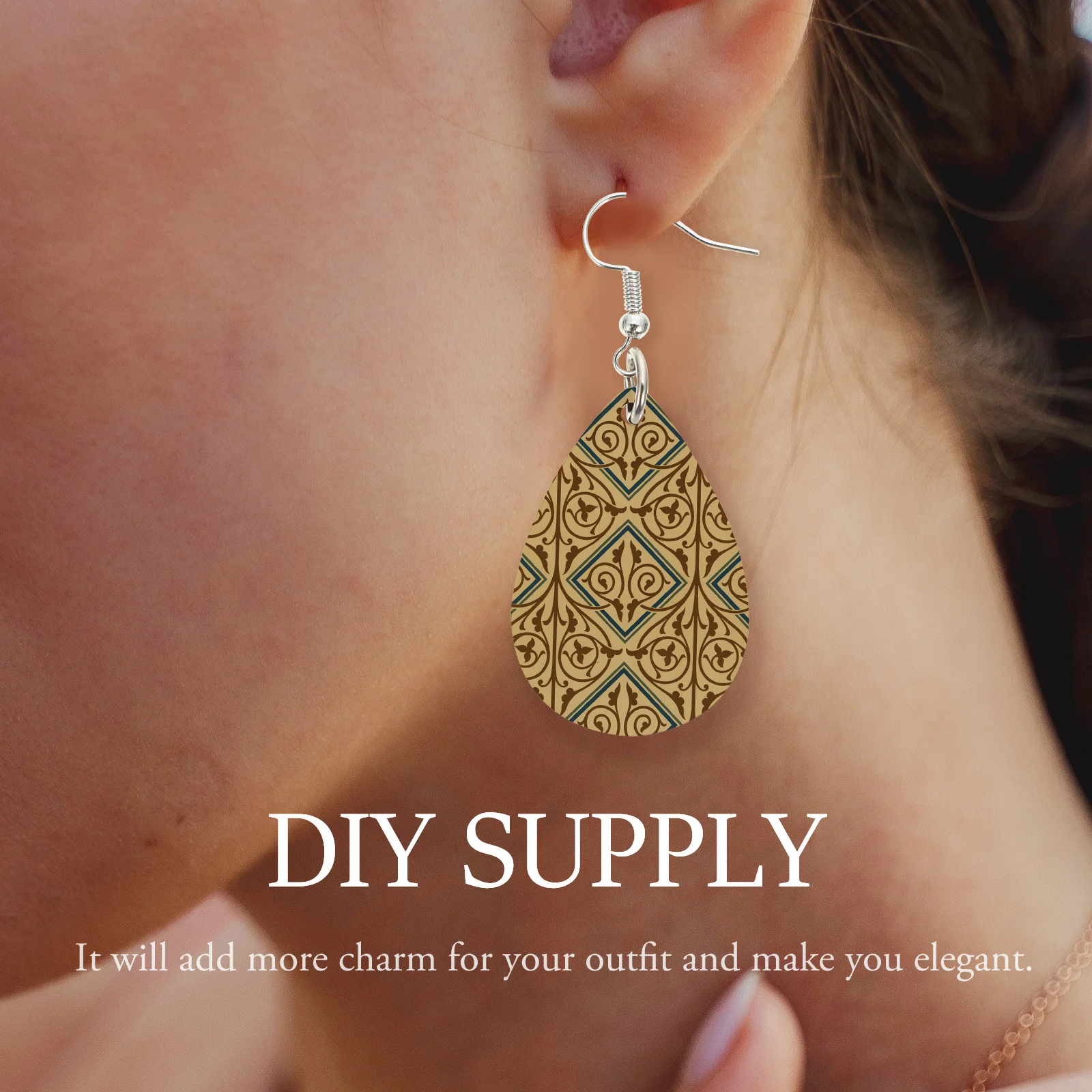 

1Set Sublimation Earring Pendant Blank Smooth Surface DIY Craft Develop Skills Handmade Sublimation Blanks Earring Supply