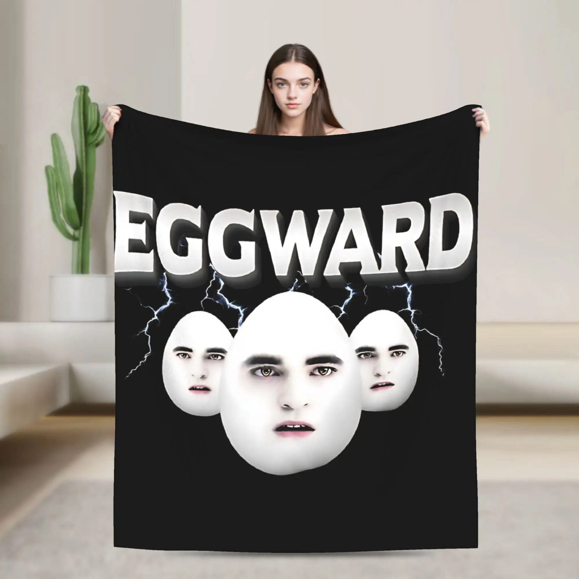 Eggward Parody Meme Funny Blankets Twilight Edward Cullen Flannel Funny Throw Blankets for Chair Covering Sofa Spring/Autumn