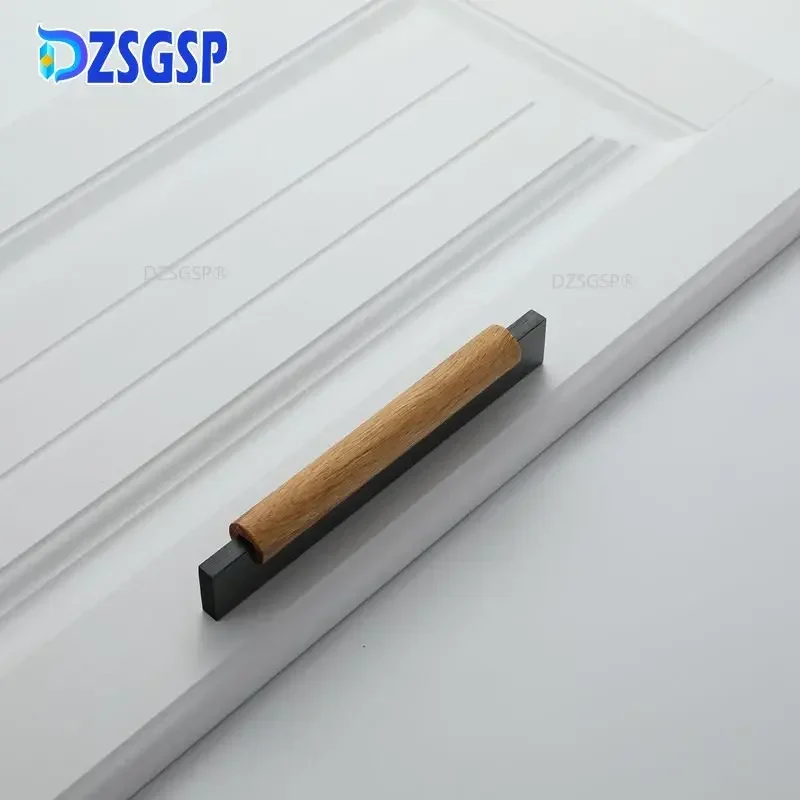 Dzsgsp  European Simple Cabinet Wardrobe Door Drawer Black Beech Door Handle Nordic Modern Solid Wood Handle Hardware