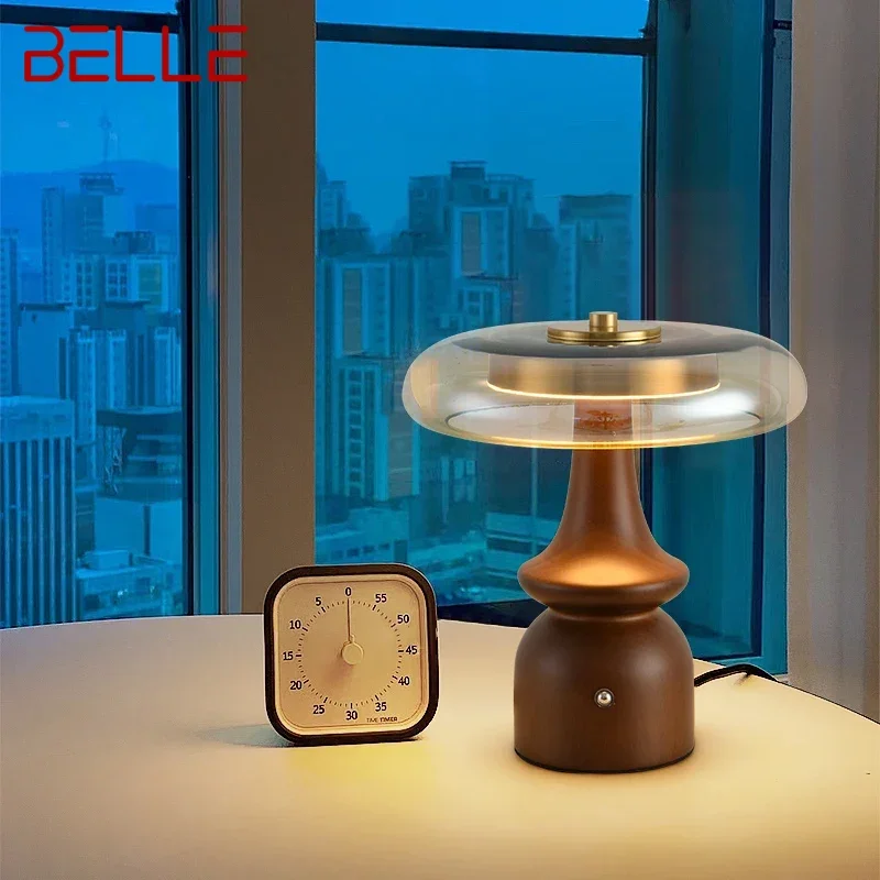 BELLE Contemporary Creativity Table Lamp American Retro Art Living Room Study Villa Hotel Bedroom LED Bedside Desk Light