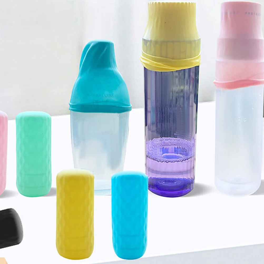 

6Pcs Silicone Leak Proof Travel Container Covers Non-Slip Elastic Protection for Liquid Bottles Easy Clean Detachable