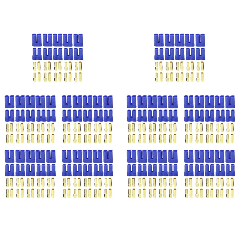 【Venta caliente】50 pares de conector tipo bala con conector tipo banana EC5 hembra + macho para batería/Motor RC ESC LIPO