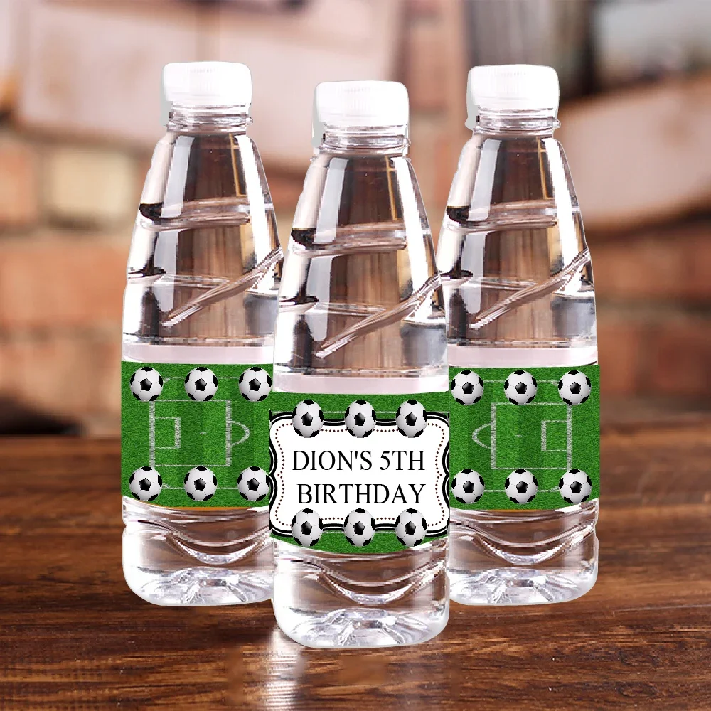 Football Pitch Personalised Water Bottle Labels Wine Candy Wrapper Bag Box Stickers Anniversaire Baby Shower Birthday Decor