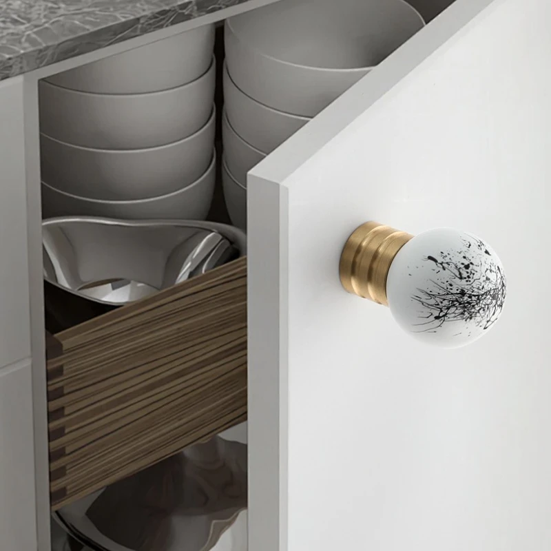 Brass Stone Furniture Handles Light Bulb Shape Knobs and Handles for Drawers Dresser Hardware Fitting Kitchen Cabinet Handles