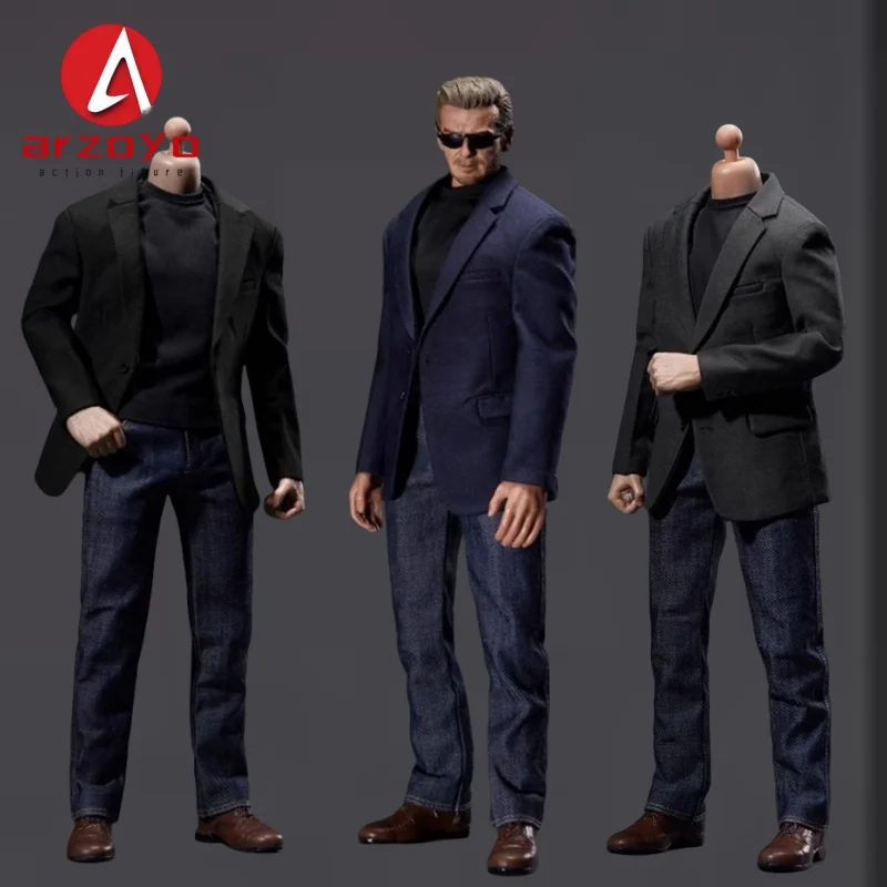 

VORTOYS V1026 1/6 Scale Male Suit Set Suit Jacket Shirt Jeans Clothes Model Fit 12'' BD001 Soldier Action Figure Body