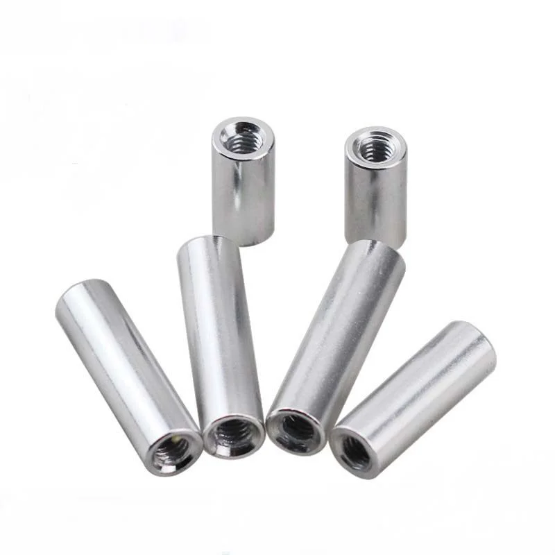 Aluminum Alloy Round Advertising Nails M5-M10 Connecting Column Pull Rod Double Head Internal Thread Rack Screw Spacer Column