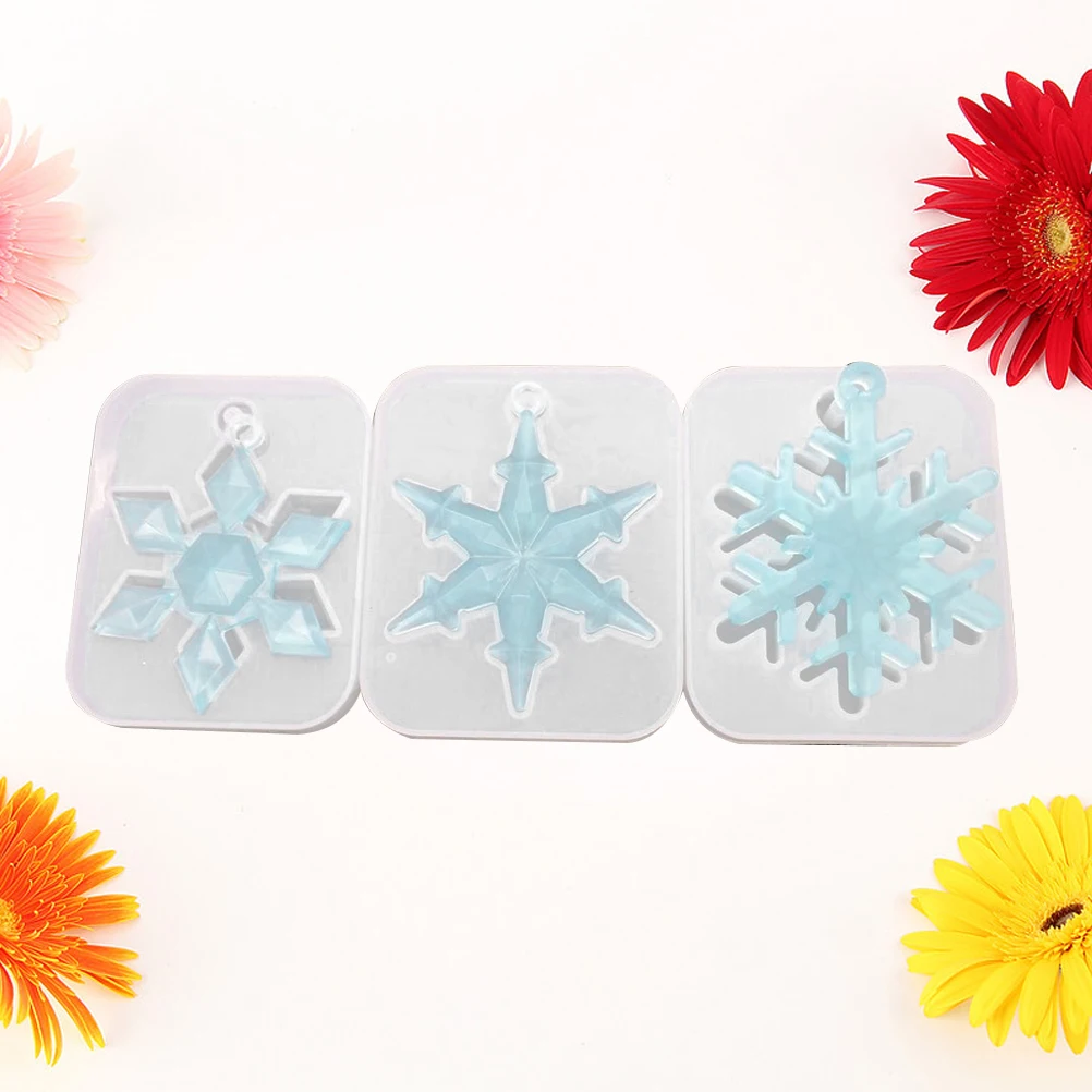 

3pcs Snowflake Silicone Jewelry Molds Reusable Epoxy Resin Diy Craft Pendant Ring Making Multi Functional Molds For Jewelry