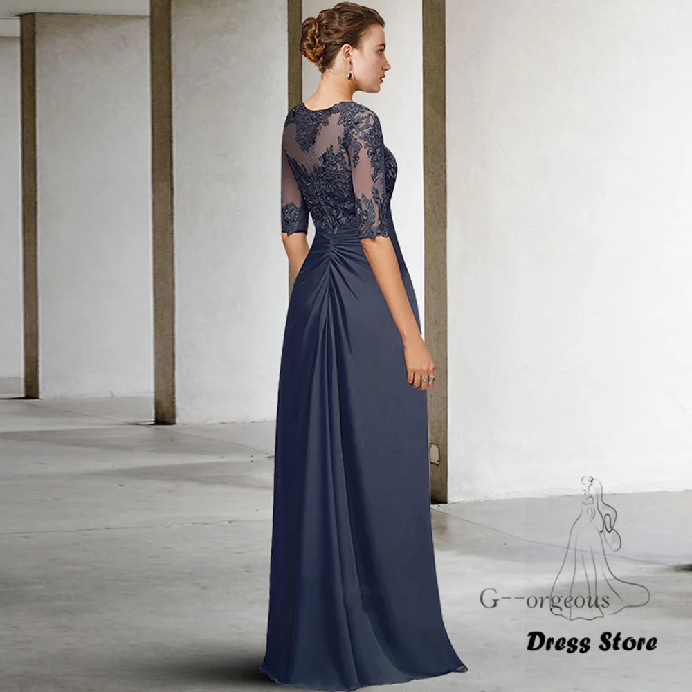 Simple Mother of the Bride Dresses 2023 Short Sleeves Chiffon Wedding Guest Gowns Pleat Elegant Dress Women For Wedding Party