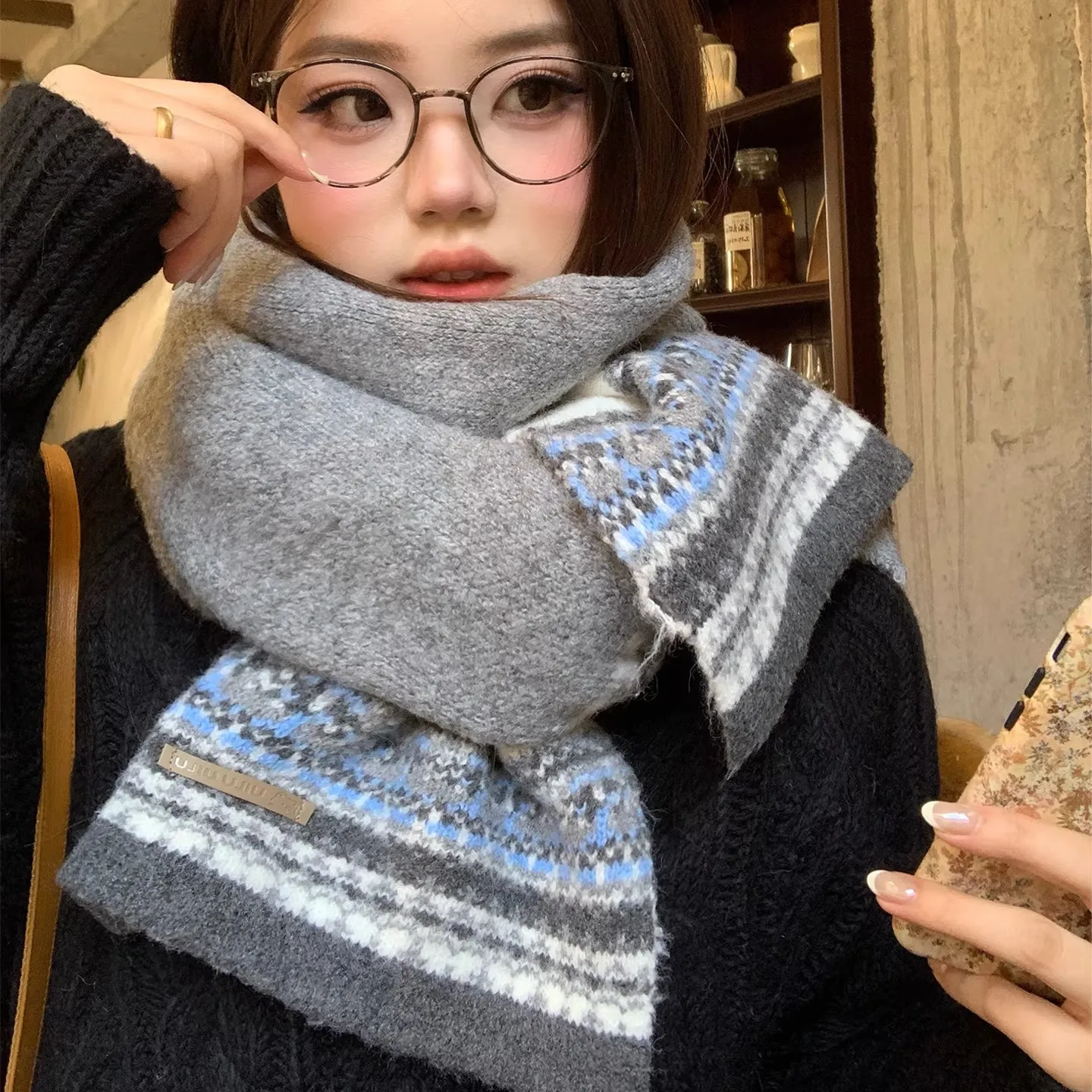 gp-thiened-knitted-scarf-women's-winter-faion-warm-ne-protection-ey-fair-isle-pattern-long-rectangle-scarf-ex