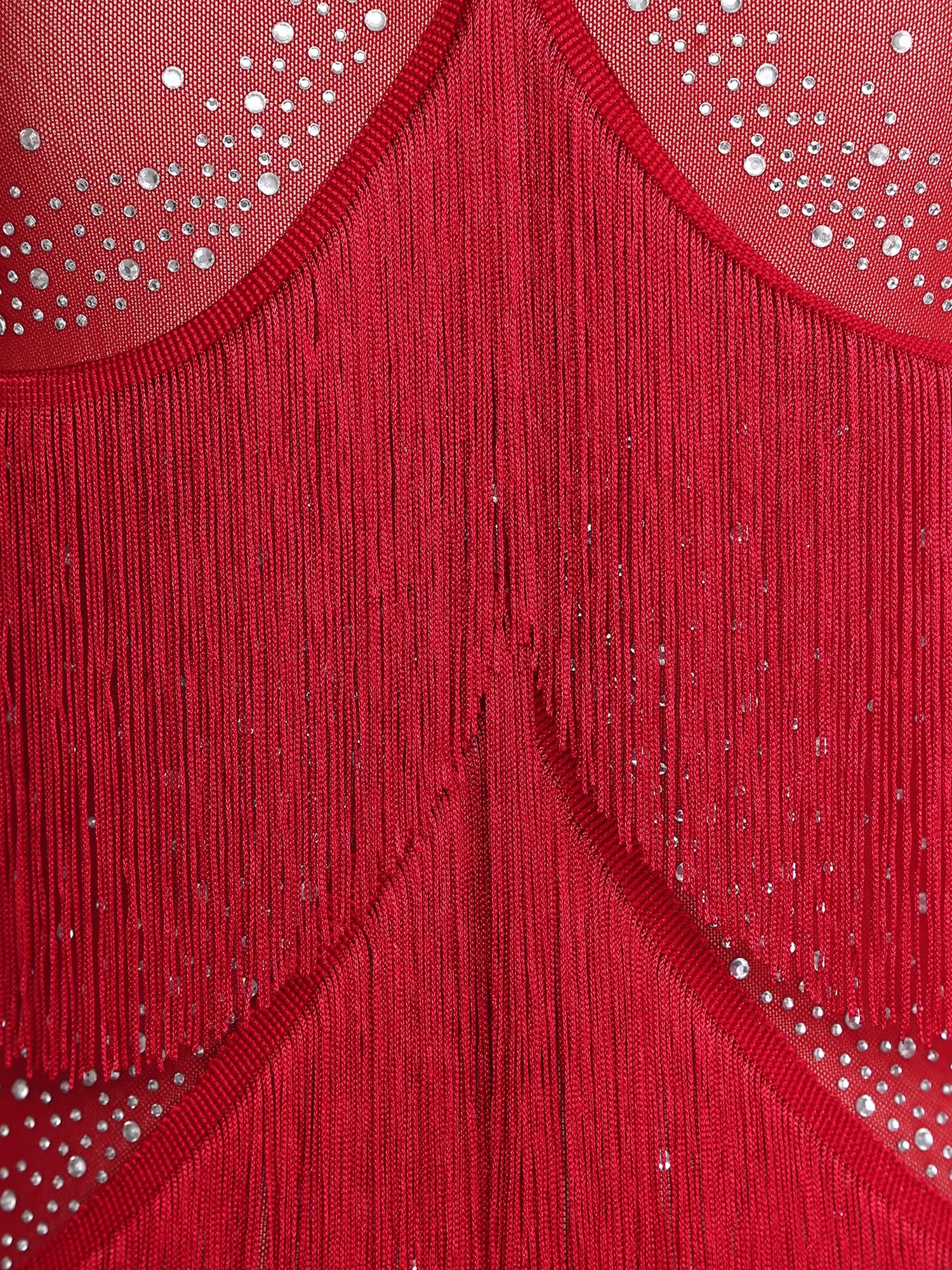Abito da ballo latino con nappa senza schienale da donna Chacha Tango Dancewear Body con frange Abito da discoteca Cocktail Party Costume