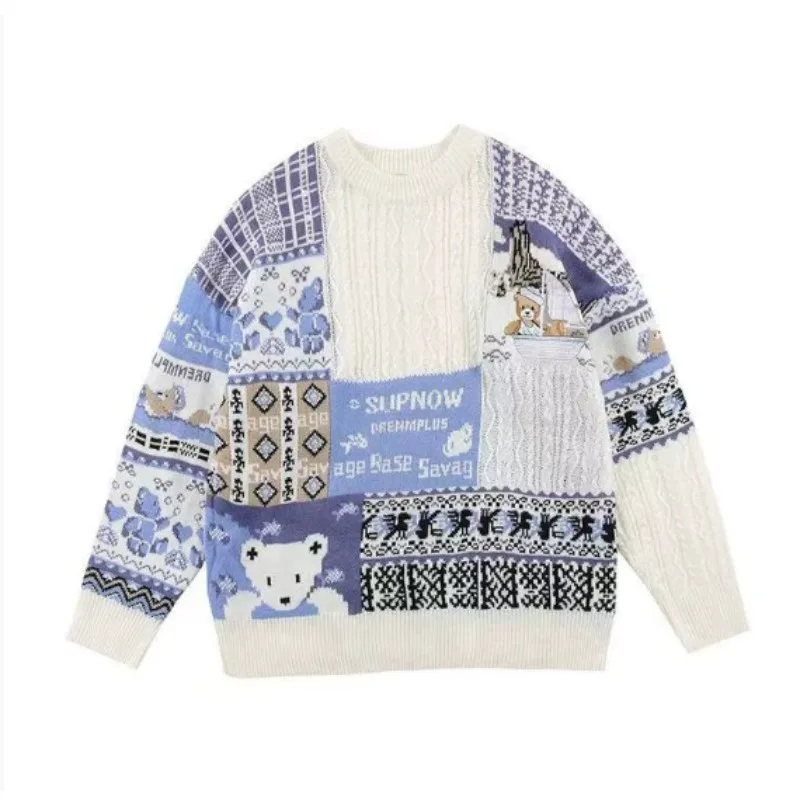 

Новый осенне-зимний свитер для женщин, утолщенный свободный и модный универсальный вязаный свитер с круглым вырезом и длинными рукавами