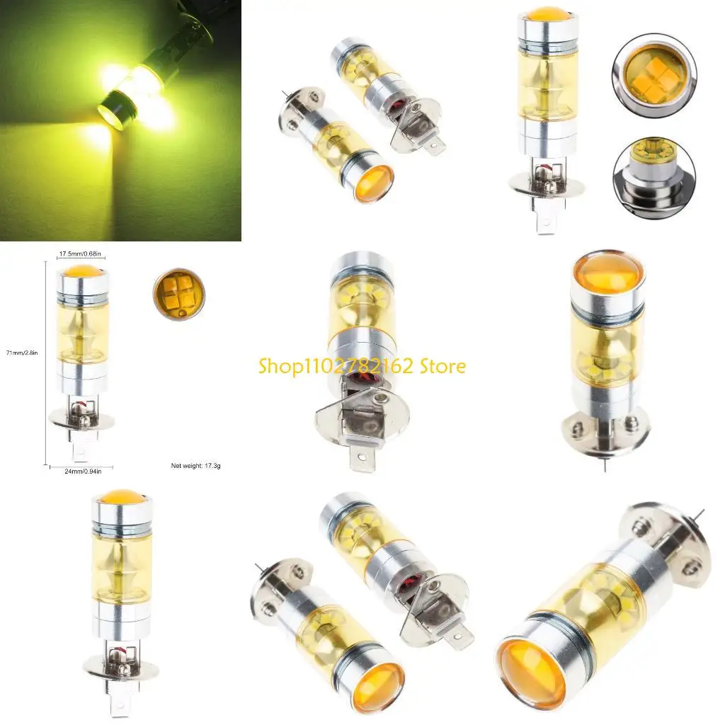 

547B Яркие лампочки для замены автомобиля Светодиодные противотуманные фары 3000K H1 100 Вт 20 светодиодов DRL Противотуманные