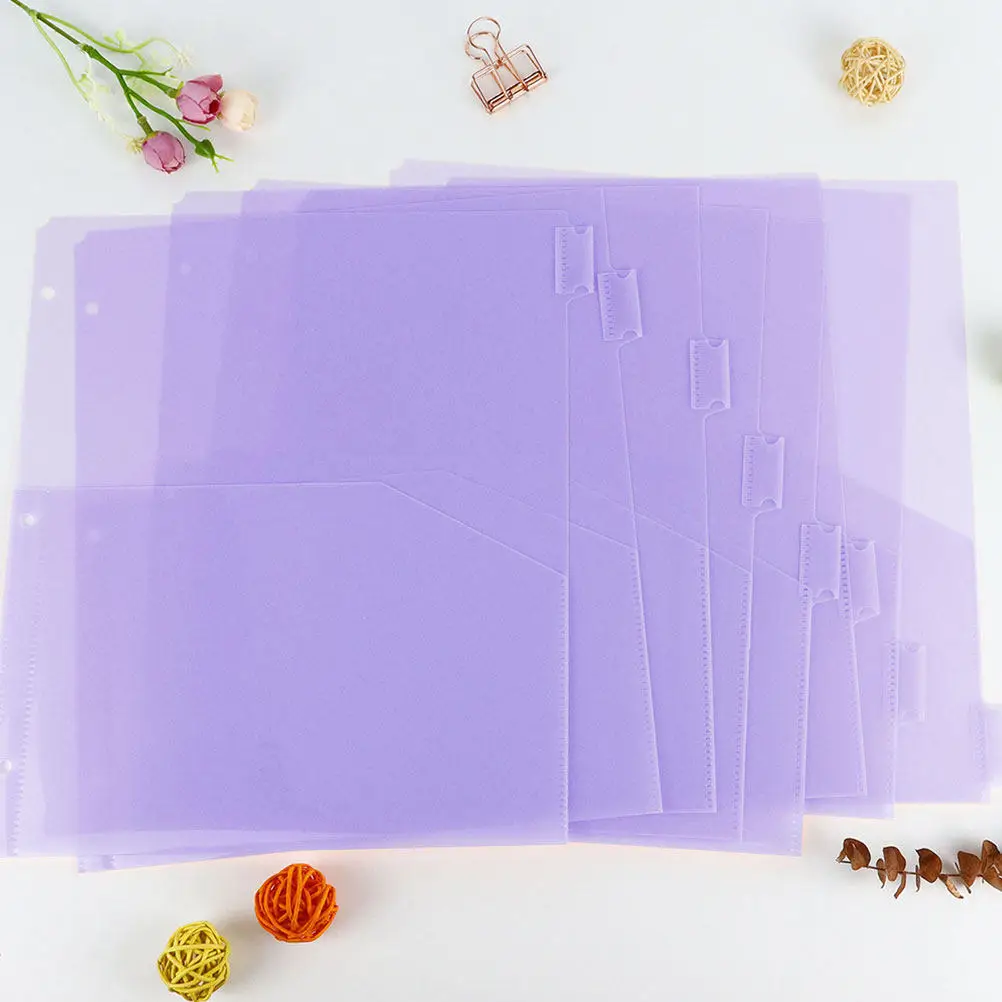 2-sets-a4-plastic-binder-dividers-3-hole-pocket-inserts-for-organizing-documents-notes-schedules-office-planner