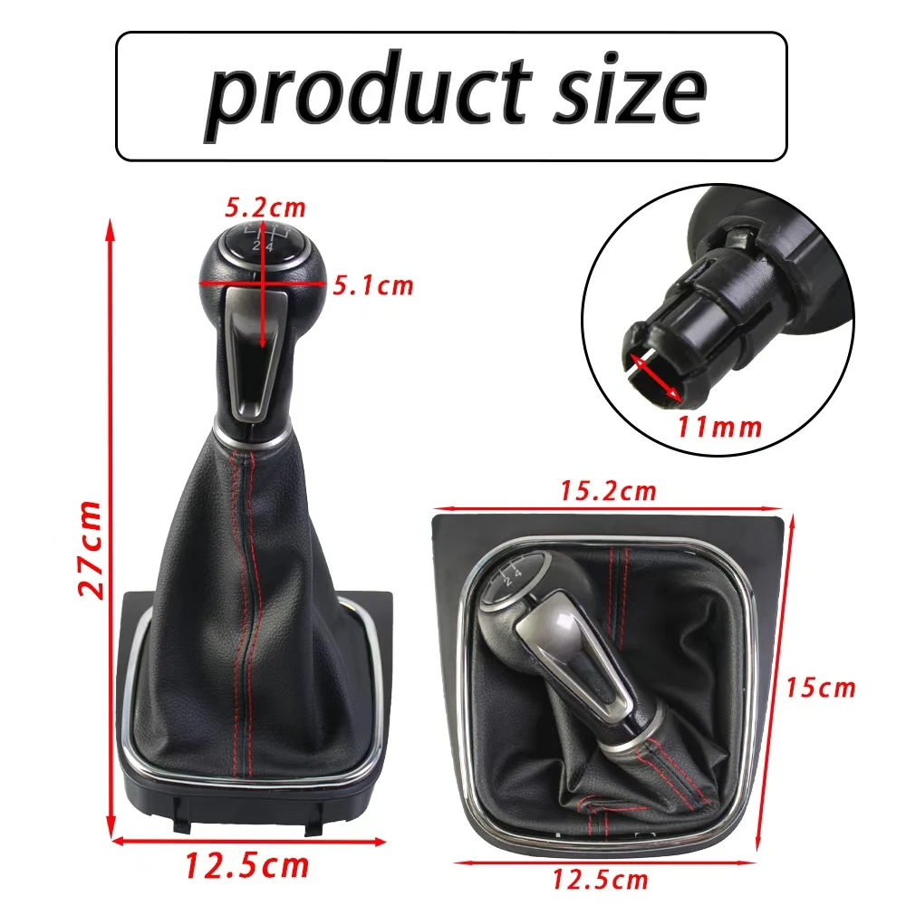 New Product 5 6 Speed For VW Jetta  GOLF 6 VI MK5 MK6 New Gear Shift Knob MT Lever Change Stick With Gaiter Boot Cover
