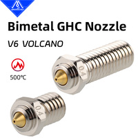 Newest Mellow Gold DLC Hardened Steel & Copper Wear Resistant Bimetal GHC V6 Nozzle For V6 / Volcano Hotend DIY 3D Printer