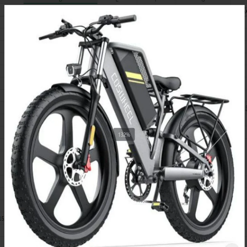 New Electric Bicycle COSWHEEL 1500w Motor 48V20Ah Removable Lithium battery adult Electric Bike Mountain Off-Road E-Bicycle image 2