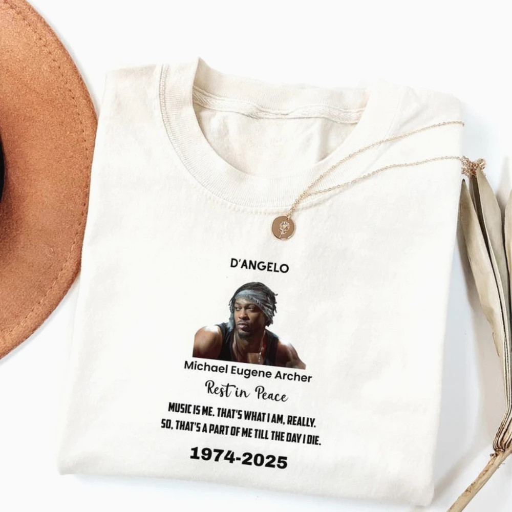 تي شيرت D'Angelo تحية قميص نيو سول التذكاري تي شيرت براون شوجر الفودو الأسود المسيح مروحة هدية الملابس الموسيقية أسطورة تذكارية المحملة